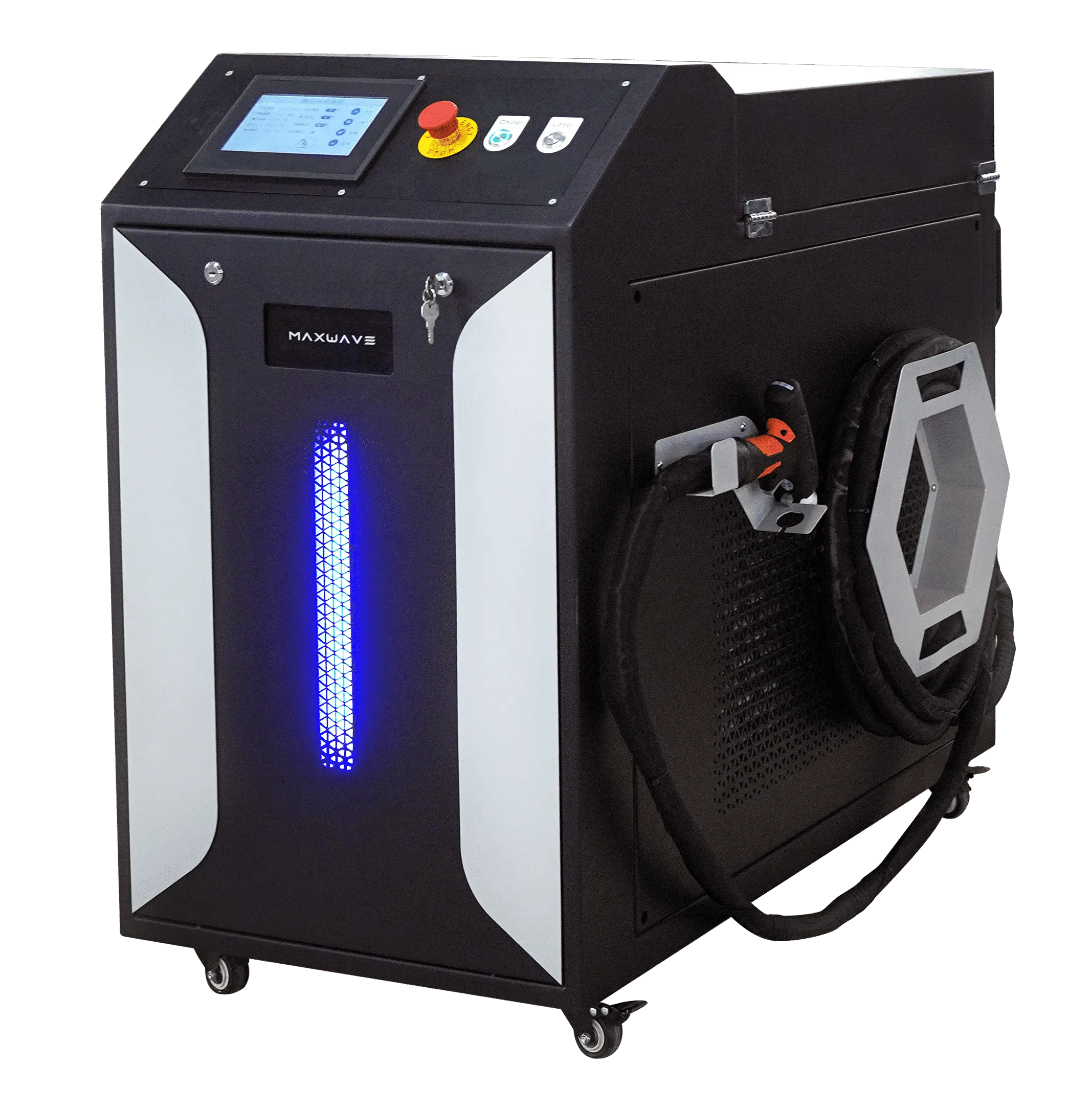 High-power continuous-wave laser preparing a large steel surface